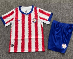 2026 Paraguay home soccer kids kit